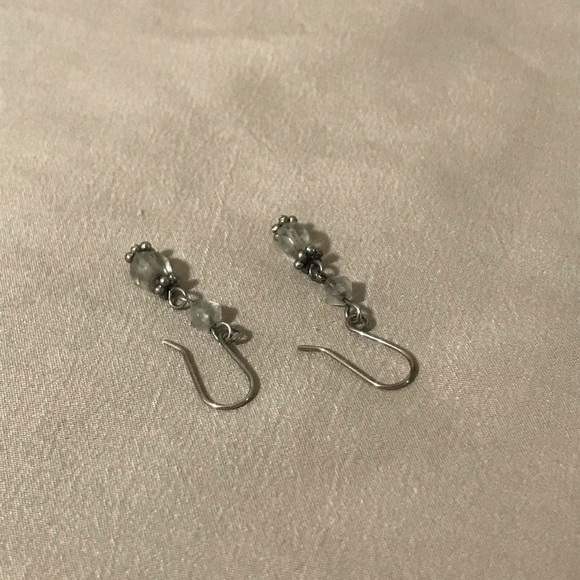 Vintage silver & bead dangle earrings - Picture 4 of 6